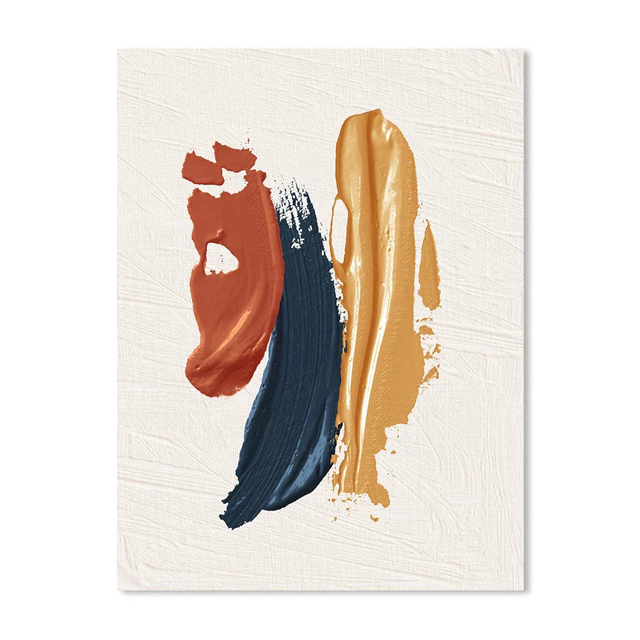 Moderne abstrakt bold penselstrøk fargefusjon veggkunst fine art lerretstrykk fargerike bilder for stue | Skanto