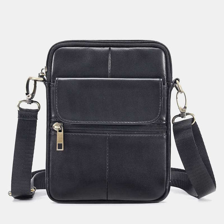 Skanto | Herre Liten Ekte Skinn Skulderveske – Kompakt Crossbody med Justerbar Stropp