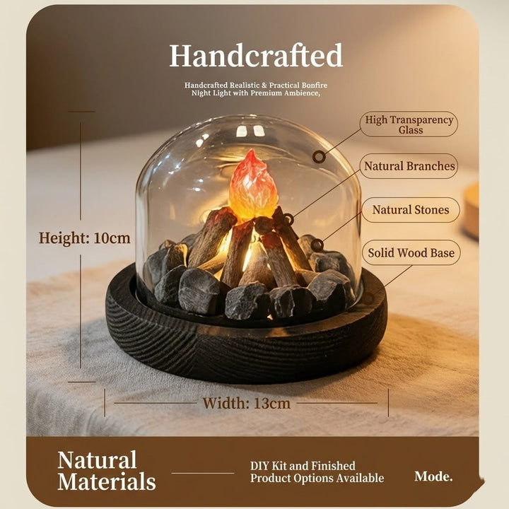 Mini Lagerfeuer Flamme Glasskål Nattbordlampe | Skanto
