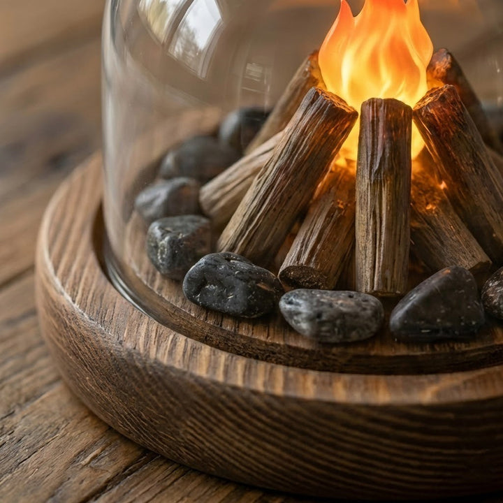 Mini Lagerfeuer Flamme Glasskål Nattbordlampe | Skanto