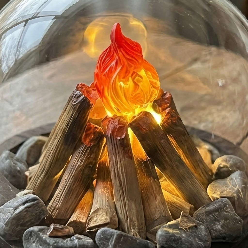 Mini Lagerfeuer Flamme Glasskål Nattbordlampe | Skanto