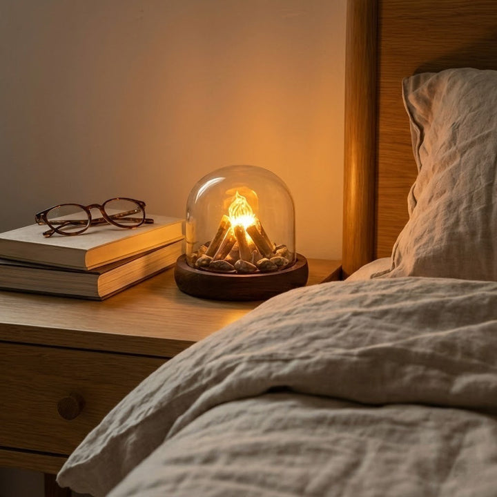 Mini Bonfire Flame Glass Dome Nattlampe | Skanto