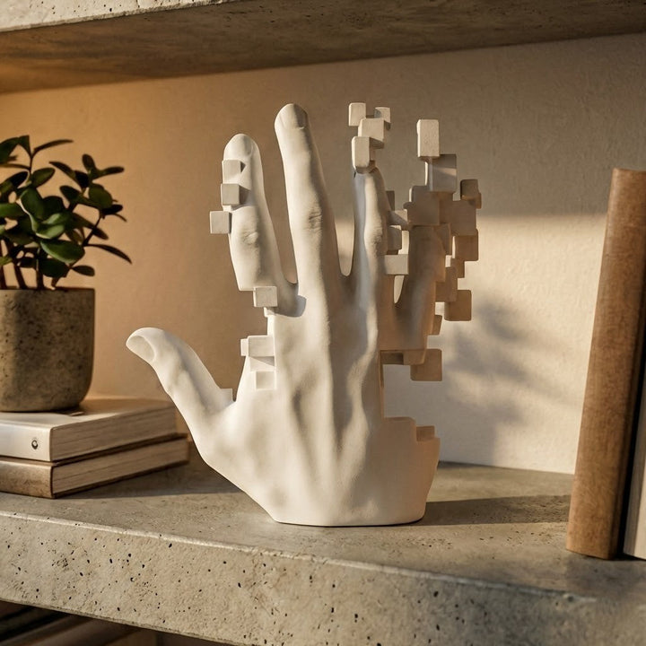 Pixel Palm Mosaic Sci-Fi Skrivebord Dekor | Skanto