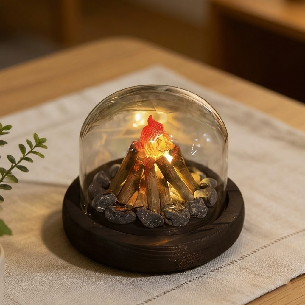 Mini Lagerfeuer Flamme Glasskål Nattbordlampe | Skanto