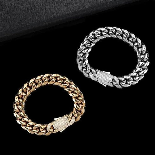 Skanto | 18K gullbelagt sterling sølv cubansk armbånd