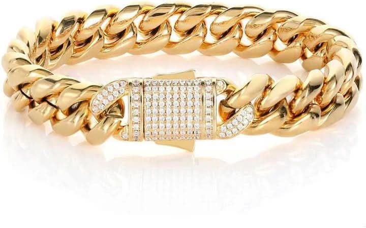 Skanto | 18K gullbelagt sterling sølv cubansk armbånd