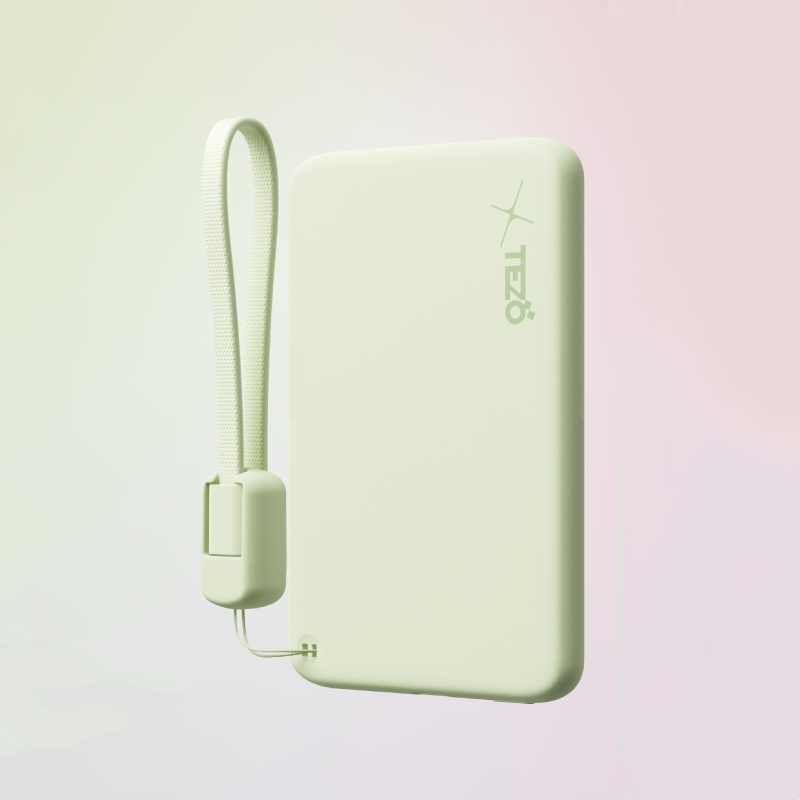Skanto | Ultra-Tynn Fargerik Magnetisk Lader Power Bank Med Innebygd Snor
