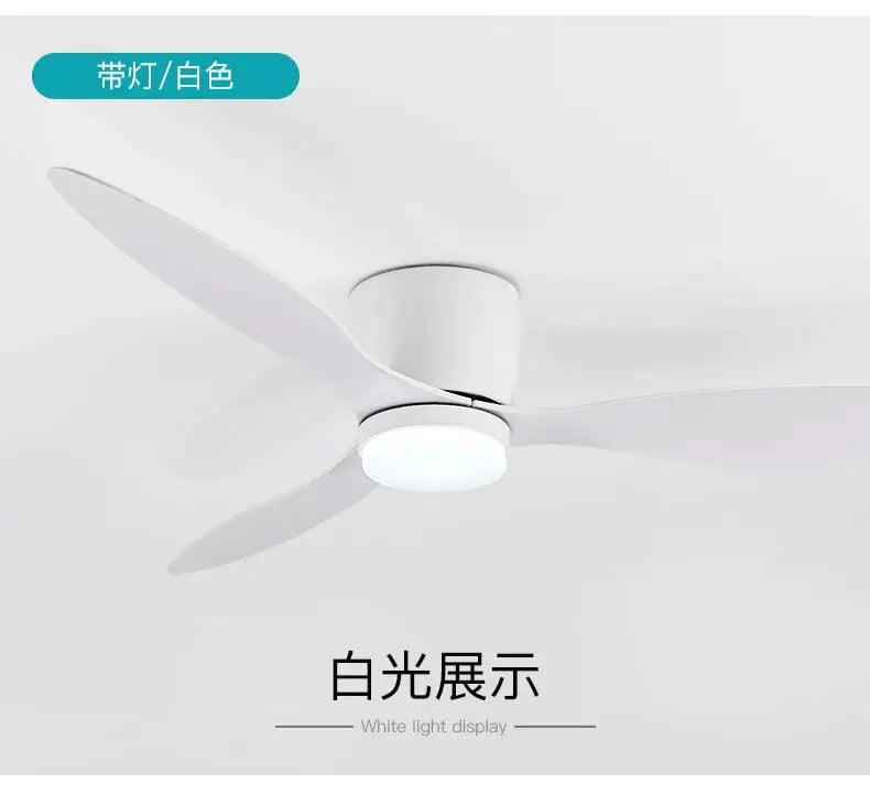 42/52 Tommers Takvifter med LED Lys - 3 Farger, 6 Hastigheter DC Motor, Fjernkontroll, Lave Gulvdekorative Vifter med Belysning | Skanto