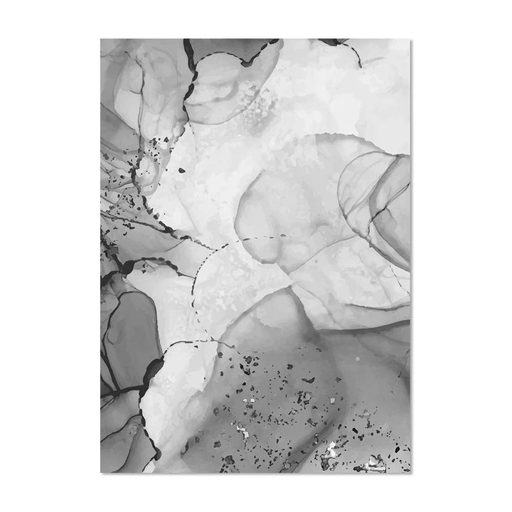 Moderne Grå Flytende Marmor Print Veggkunst Fine Art Lerretsutskrifter Abstrakt Svart Hvit Plakatbilder For Stue Hjemmekontor Kunst Dekor | Skanto
