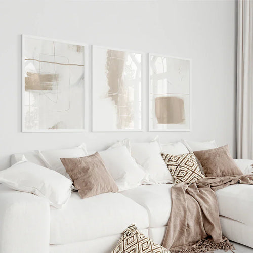 Absolutt Minimal Beige Hvit Abstrakt Veggkunst Fine Art Lerretsutskrifter Enkle Kunstverk For Moderne Leilighet Stue Kunst For Moderne Dekor | Skanto
