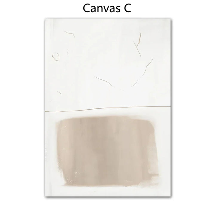 Absolutt Minimal Beige Hvit Abstrakt Veggkunst Fine Art Lerret Trykk Enkle Kunstverk For Moderne Leilighet Stue Kunst For Samtidsdekorasjon | Skanto