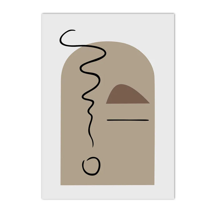 Abstrakt Beige Brun Minimalistisk Geometrisk Veggkunst Fino Kunstlerlerret Utskrifter Bilder For Moderne Stue Spisestue Kunst For Samtids Hjemmedekorasjon | Skanto