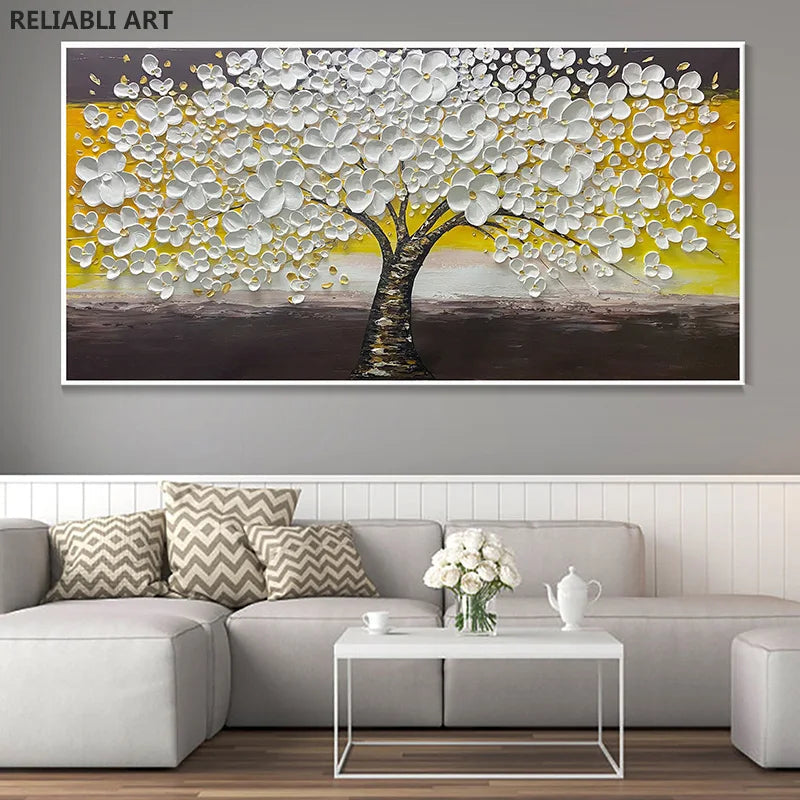 Abstrakt Kirsebærblomst Tre Veggkunst Fine Art Lerretsutskrifter Moderne Botaniske Blomsterbilder For Stue Soverom Kunst Dekor | Skanto