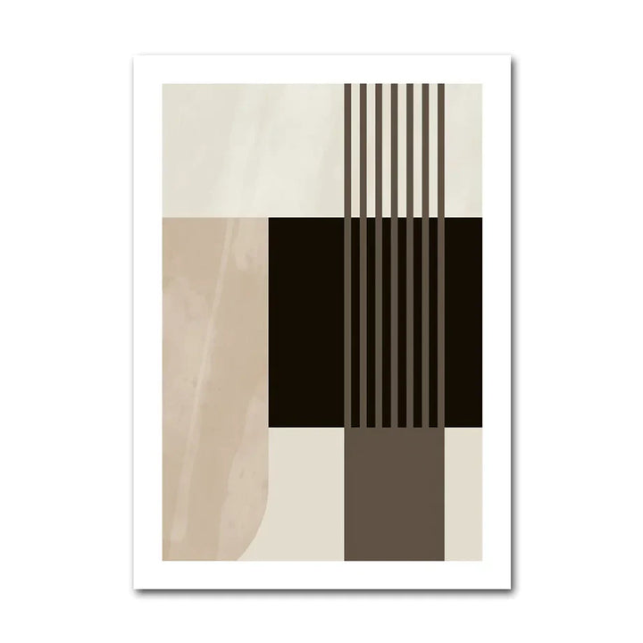 Abstrakt geometriske fargefelt veggkunst Fine Art lerretsutskrifter nøytrale farger bilder for moderne stuer kunst for samtidige interiør | Skanto