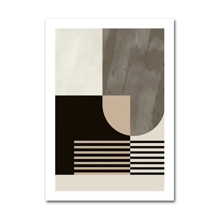 Abstrakt geometriske fargefelt veggkunst Fine Art lerretsutskrifter nøytrale farger bilder for moderne stuer kunst for samtidige interiør | Skanto