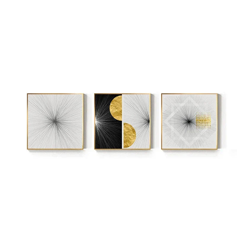 Minimalistiske Gyldne Sollinjer Abstrakt Veggkunst Fin Kunst Lerretsutskrifter Kvadratisk Format Bilder For Moderne Leiligheter Stue Kunst For Samtidsinteriører | Skanto