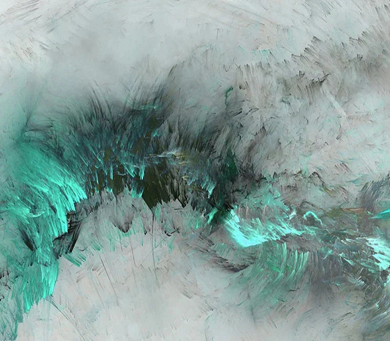 Abstrakt grønne alien-skyer veggkunst Fine Art lerretsutskrifter jadegrønn grå himmel bilde for moderne leilighet-stue kontor dekor | Skanto