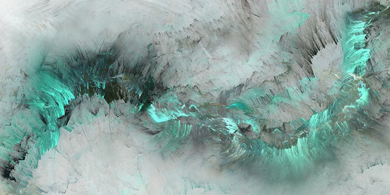 Abstrakt grønne alien-skyer veggkunst Fine Art lerretsutskrifter jadegrønn grå himmel bilde for moderne leilighet-stue kontor dekor | Skanto