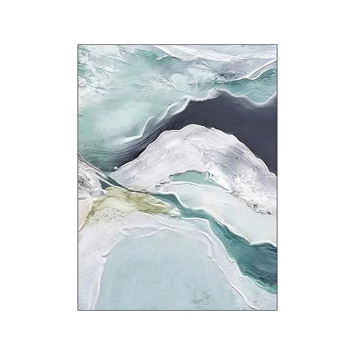 Abstrakt grønn Aqua sandete strand-seascape veggkunst Fine Art lerretsutskrifter bilder for moderne leilighet stue soverom kunstdekorasjon | Skanto