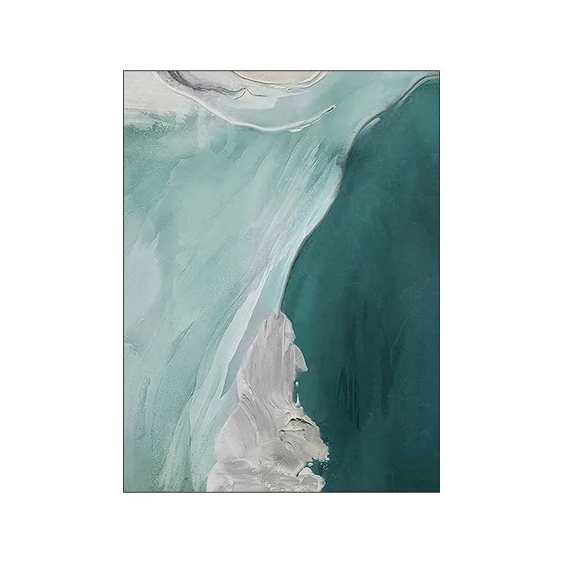 Abstrakt grønn Aqua sandete strand-seascape veggkunst Fine Art lerretsutskrifter bilder for moderne leilighet stue soverom kunstdekorasjon | Skanto