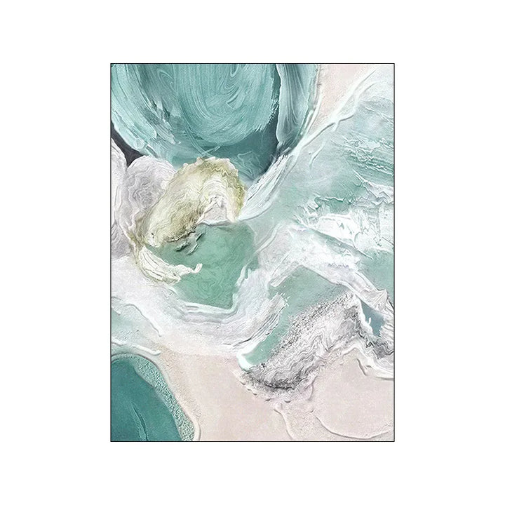 Abstrakt grønn Aqua sandete strand-seascape veggkunst Fine Art lerretsutskrifter bilder for moderne leilighet stue soverom kunstdekorasjon | Skanto