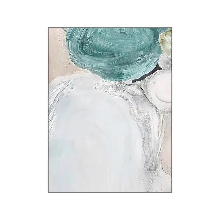 Abstrakt grønn Aqua sandete strand-seascape veggkunst Fine Art lerretsutskrifter bilder for moderne leilighet stue soverom kunstdekorasjon | Skanto