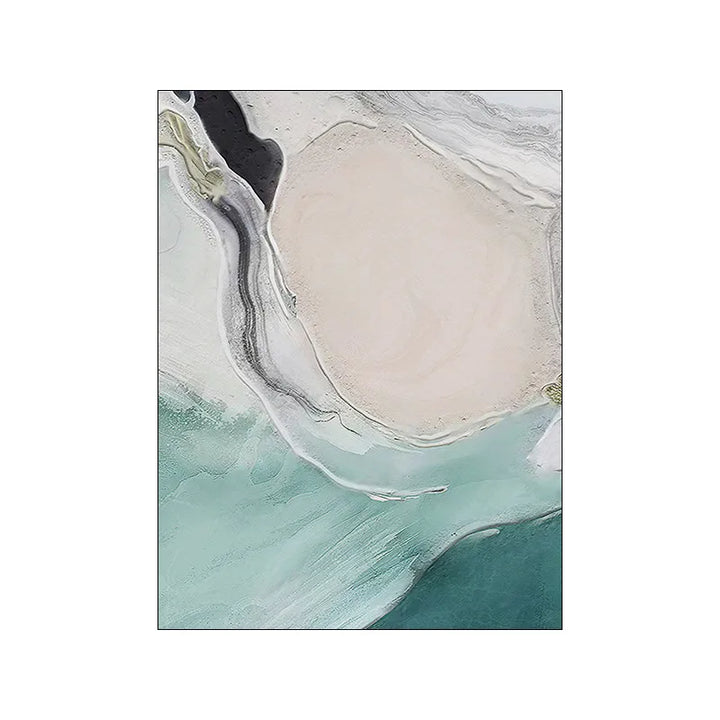 Abstrakt grønn Aqua sandete strand-seascape veggkunst Fine Art lerretsutskrifter bilder for moderne leilighet stue soverom kunstdekorasjon | Skanto