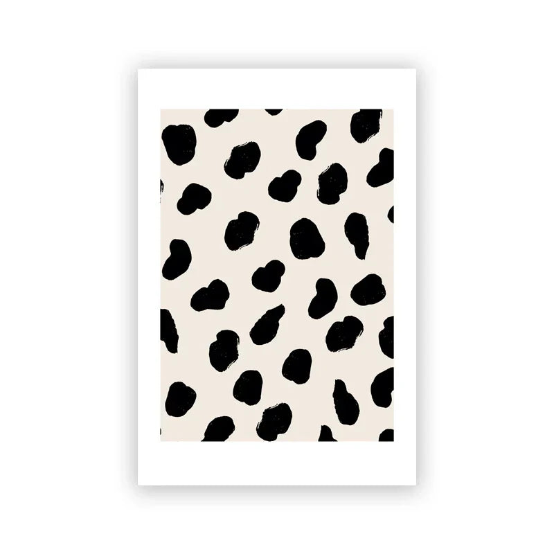 Abstrakt Minimalistisk Skandinavisk Punktkunst Veggkunst Finkunst Lerrettrykk Nyansene av Beige Svart Brun Nøytrale Fargebilder for moderne Stue Innredning | Skanto