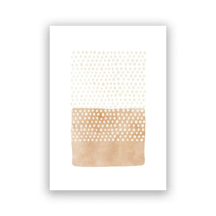 Abstrakt Minimalistisk Skandinavisk Punktkunst Veggkunst Finkunst Lerrettrykk Nyansene av Beige Svart Brun Nøytrale Fargebilder for moderne Stue Innredning | Skanto