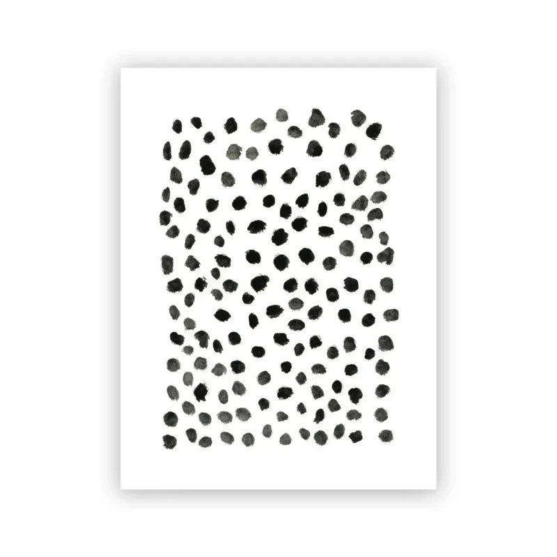 Abstrakt Minimalistisk Skandinavisk Punktkunst Veggkunst Finkunst Lerrettrykk Nyansene av Beige Svart Brun Nøytrale Fargebilder for moderne Stue Innredning | Skanto