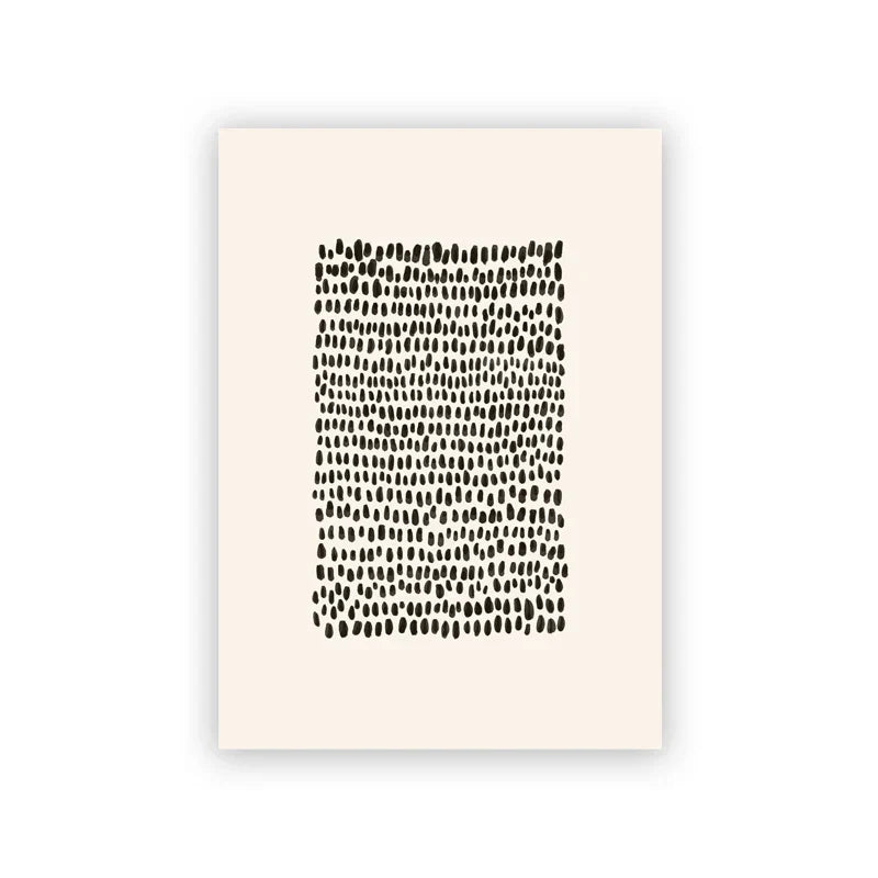Abstrakt Minimalistisk Skandinavisk Punktkunst Veggkunst Finkunst Lerrettrykk Nyansene av Beige Svart Brun Nøytrale Fargebilder for moderne Stue Innredning | Skanto