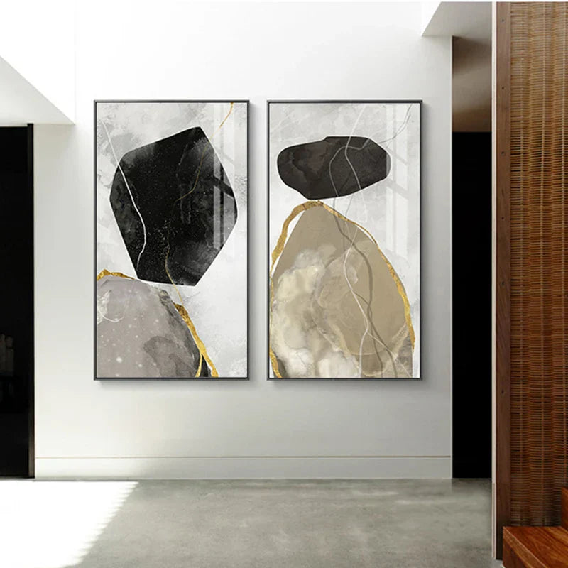 Abstrakt Zen Kiesel Veggkunst Fina Kunst Lerrettryk Nordic Geomorfe Bilder For Stue Soverom Entré Kunst Dekor | Skanto