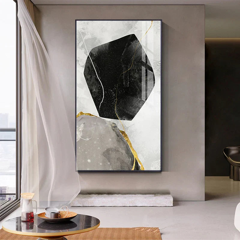 Abstrakt Zen Kiesel Veggkunst Fina Kunst Lerrettryk Nordic Geomorfe Bilder For Stue Soverom Entré Kunst Dekor | Skanto