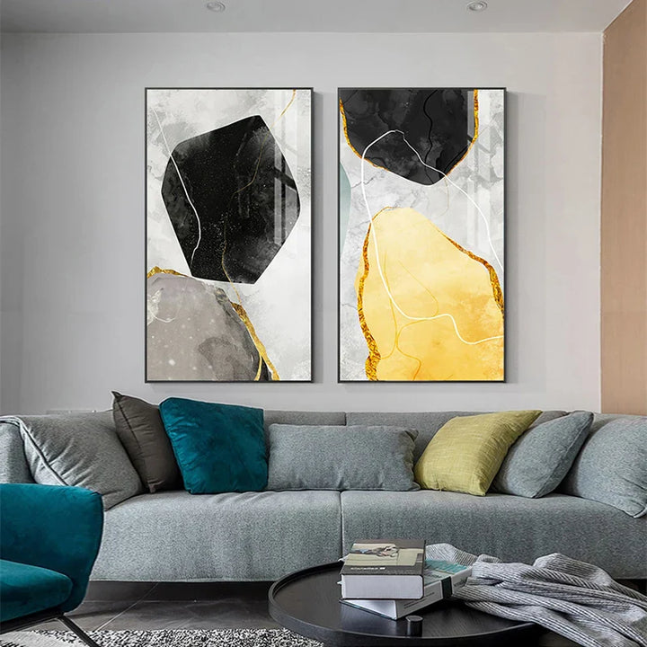 Abstrakt Zen Kiesel Veggkunst Fina Kunst Lerrettryk Nordic Geomorfe Bilder For Stue Soverom Entré Kunst Dekor | Skanto