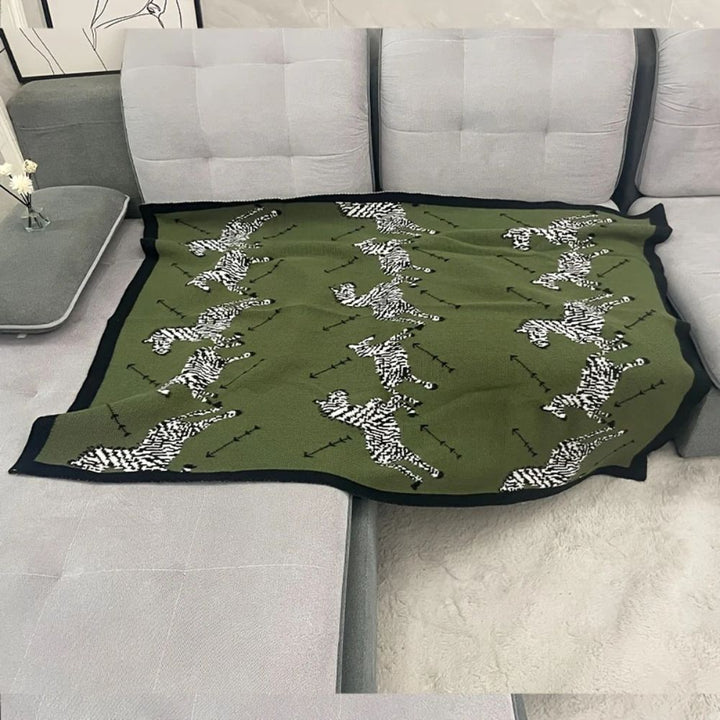 Skanto | Akryl Vintage Vill Zebra Strikket Teppe