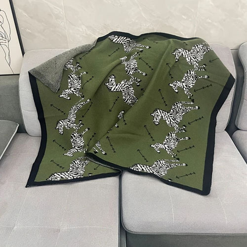 Skanto | Akryl Vintage Vill Zebra Strikket Teppe