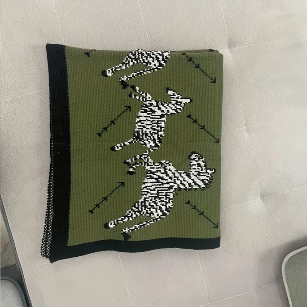 Skanto | Akryl Vintage Vill Zebra Strikket Teppe
