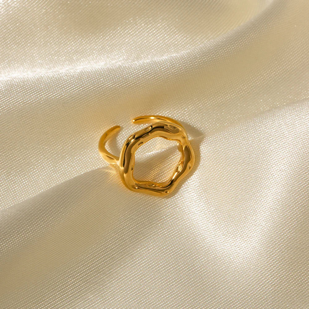 Skanto | 18k Smeltet Blomst Åpen Ring