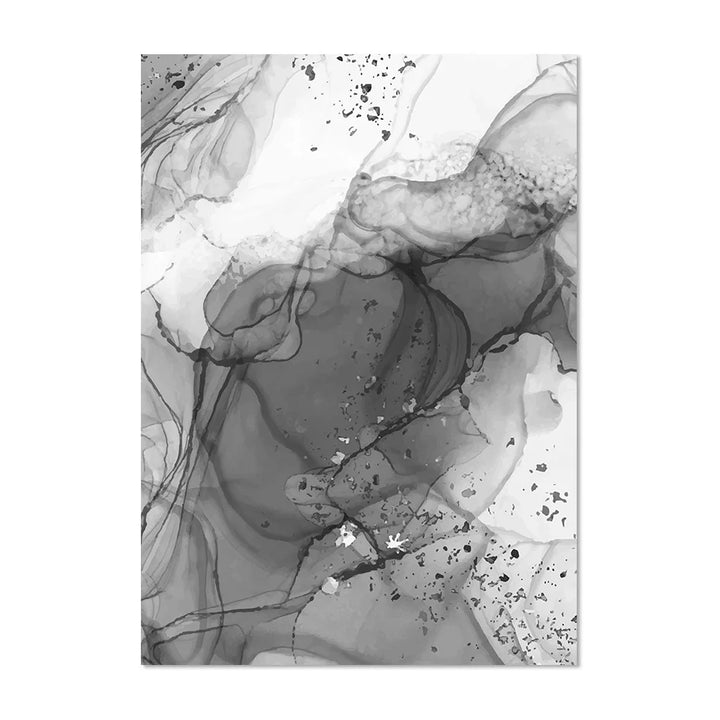 Moderne Grå Flytende Marmor Print Veggkunst Fine Art Lerretsutskrifter Abstrakt Svart Hvit Plakatbilder For Stue Hjemmekontor Kunst Dekor | Skanto