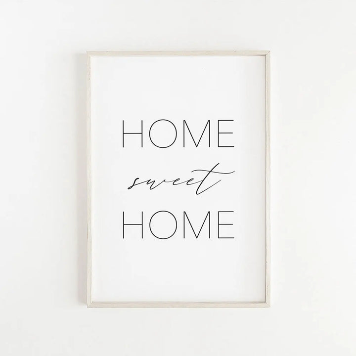 Home Sweet Home Svart Hvit Sitater Plakater Veggkunst Fine Art Lerret Utskrifter Minimalistisk Nordisk Bilder For Enkel Stueinredning | Skanto