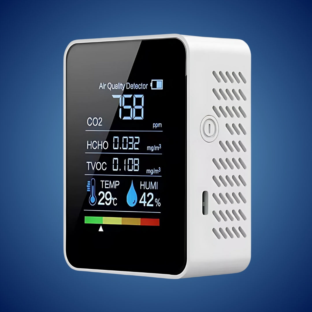 AirSense Pro CO2 Karbondioksidmåler Luftkvalitetsdetektor | Sanntidsvarsler - Luftkvalitetsmåler - for Rent Luft Skanto