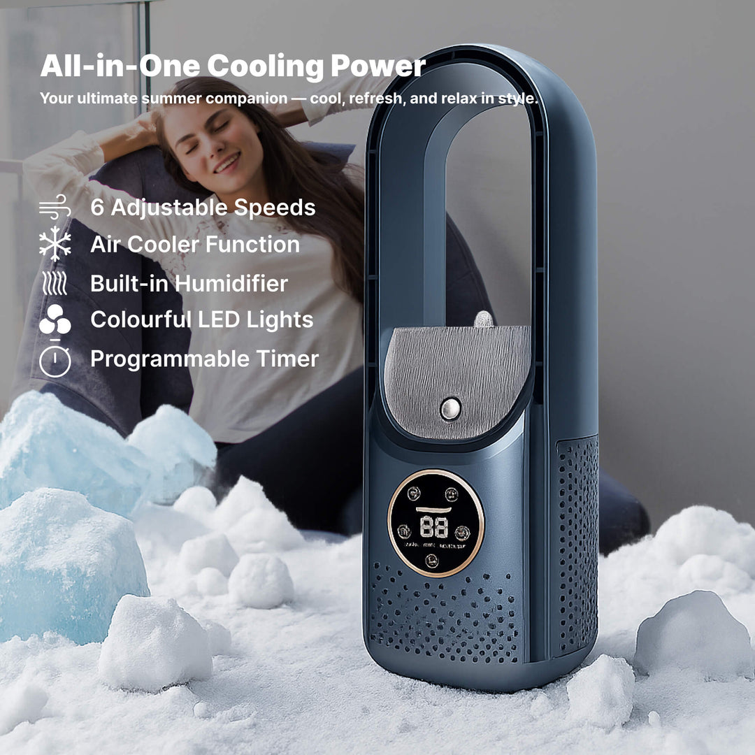 Skanto | Bladeless Portable Air Conditioner | Ultra-Stille, Ergonomisk Design & Ideell for Hjem- og Kontorbruk