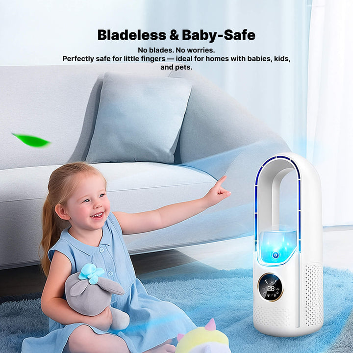 Skanto | Bladeless Portable Air Conditioner | Ultra-Stille, Ergonomisk Design & Ideell for Hjem- og Kontorbruk
