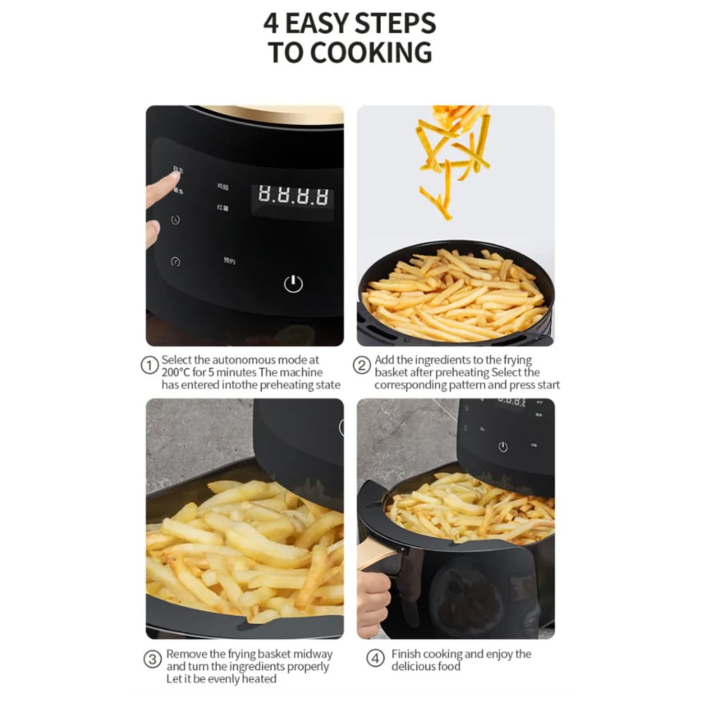 Airfryer 3.5 Liter (lite fett: Grilling, Baking, Steking og Fritering) | Skanto
