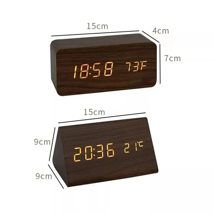 Skanto | Tre LED Alarmklokke – Stemme- og Temperaturskjerm