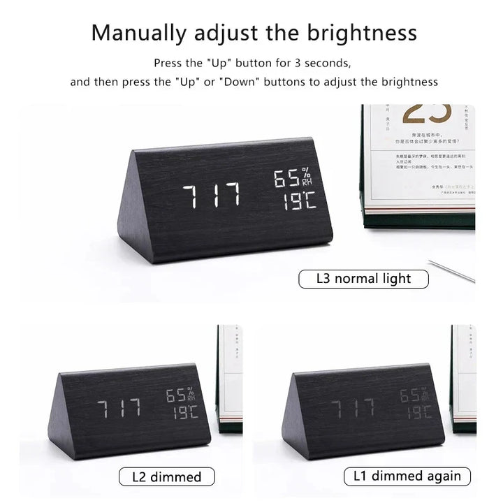 Skanto | Digitalt Tre Alarmklokke – Moderne Teknologi med Tidløst Tre Design