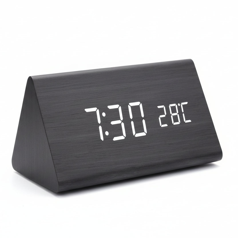 LED Vekkerklokke Tre-Look med 3 Alarmer & Temperatur | Skanto