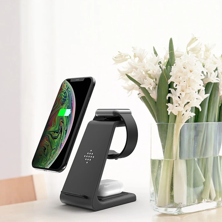Skanto | Allescharger 3-i-1 Trådløs Lader – Apple & Samsung Enheter