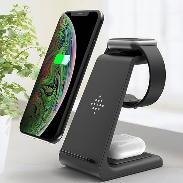 Skanto | Allescharger 3-i-1 Trådløs Lader – Apple & Samsung Enheter