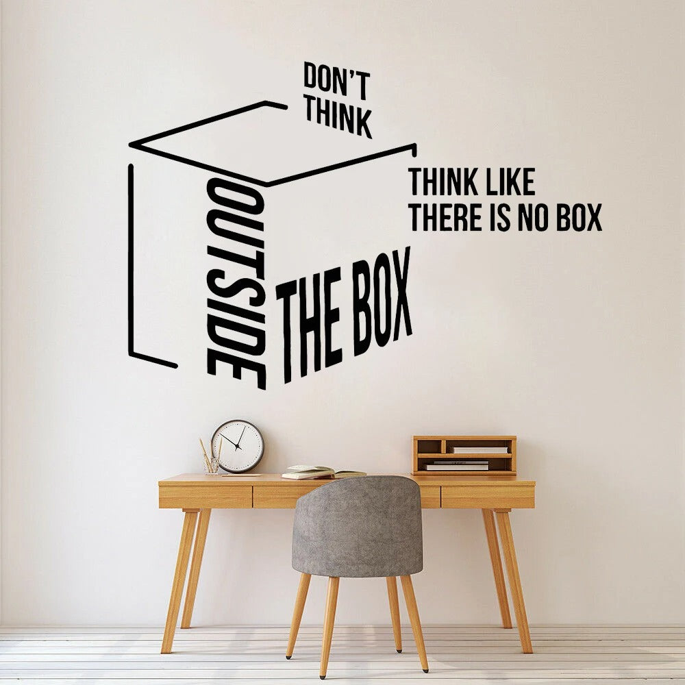Alternativ Tenk Utenfor Boksen Veggdekal Motivasjons sitat For Kontor Ide Veggklistremerker Fjernbar Murmaleri For Inspirerende Kreativ Tenkning | Skanto